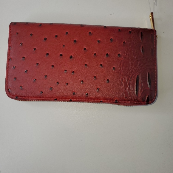 Mini Red Ostrich Embossed Backpack / Wallet - Picture 9 of 9